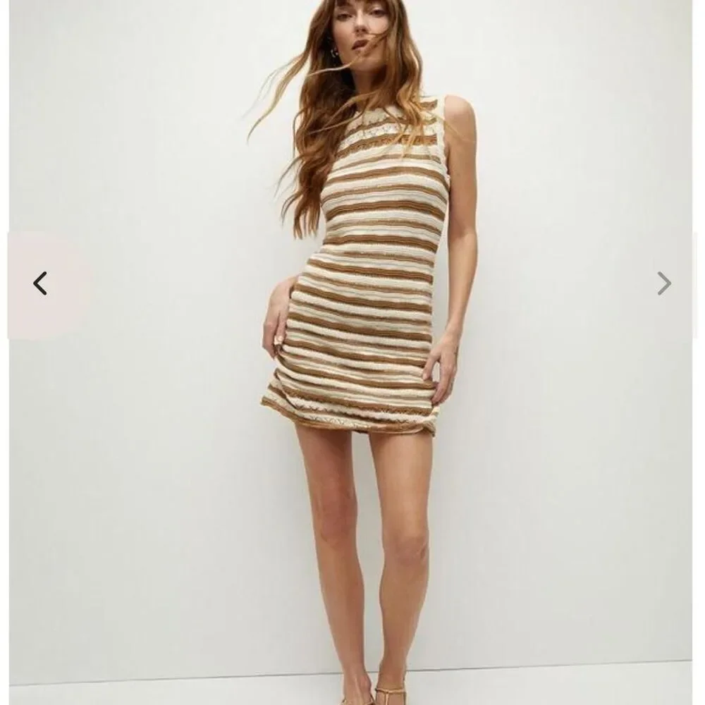 Veronica-beard Women's striped crochet Dress size Large - Picture 2 of 8